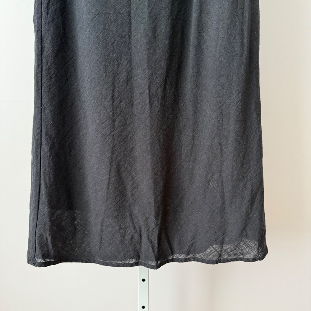 Petal + Pup sz 6 Black 100% Cotton Textured Midi Skirt High Waisted Boho NWOT - Picture 3 of 6